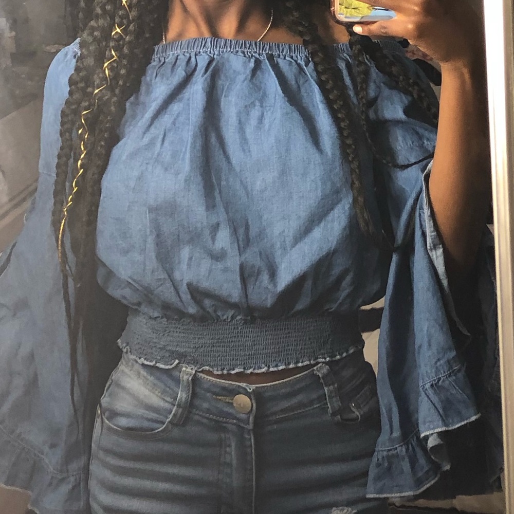 FLARE SLEEVES OFF THE SHOULDER SHIRT